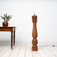 Solid wood floor lamp, 1970