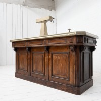 Antique wooden and copper bar, 1920.