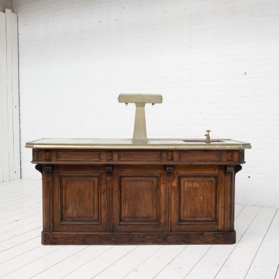 Ancien bar en bois et cuivre, 1920