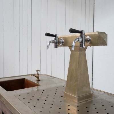 Ancien bar en bois et cuivre, 1920