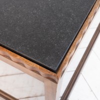 Vitrine de commerce Art Déco acajou et pierre, 1920