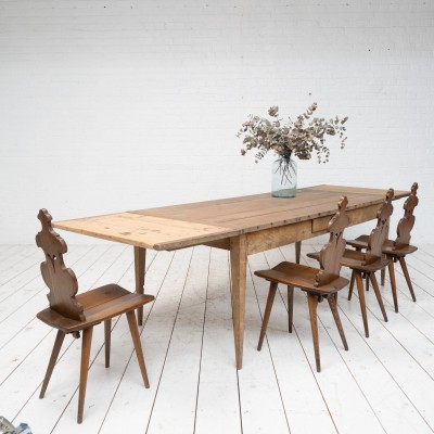 Grande table de ferme et ses allonges, début XXème