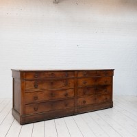 Large chest of drawers in walnut and stone, 19th century