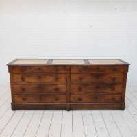 Large chest of drawers in walnut and stone, 19th century