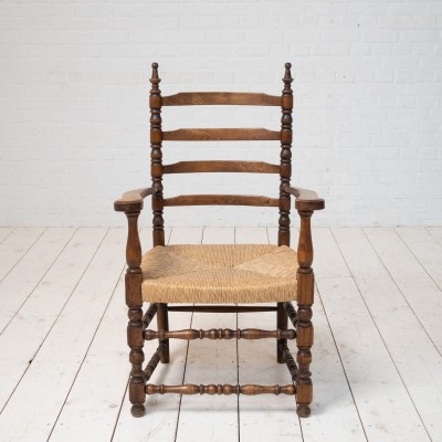 Paire de fauteuils paillés  1950