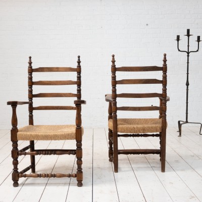 Paire de fauteuils paillés  1950 Produit proposé par ECLECTIQUE ANTIQUE