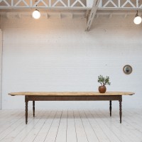 Grande table de communauté en bois, début XXème