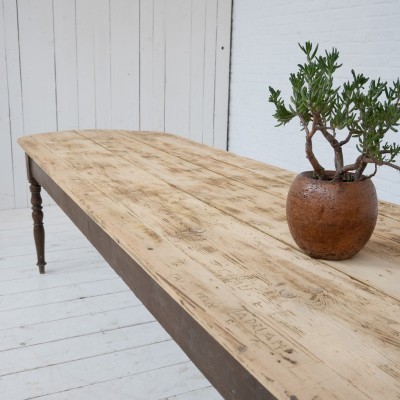 Large wooden community table, early 20th century