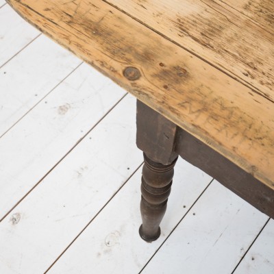 Large wooden community table, early 20th century