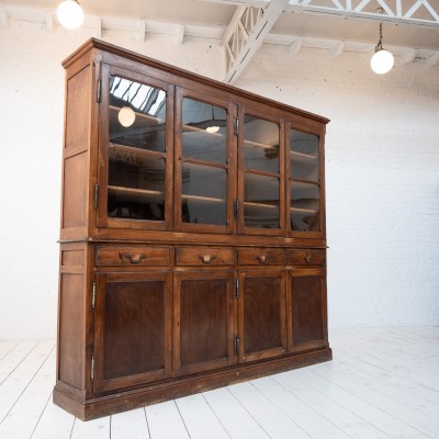 Large two-piece wooden sideboard, early 20th century