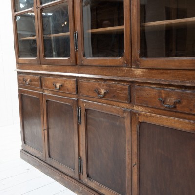 Large two-piece wooden sideboard, early 20th century