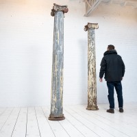 Paire de colonnes en zinc, XIXème