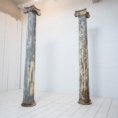 Paire de colonnes en zinc, XIXème