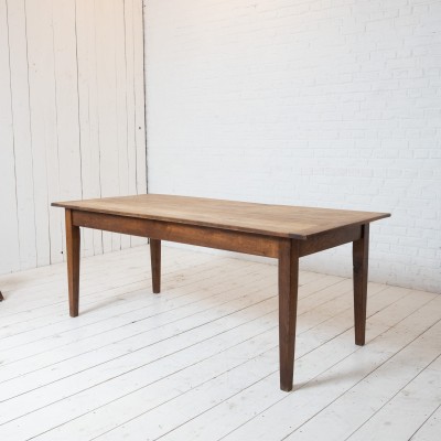 Ancienne table de ferme en chêne, fin XIXème