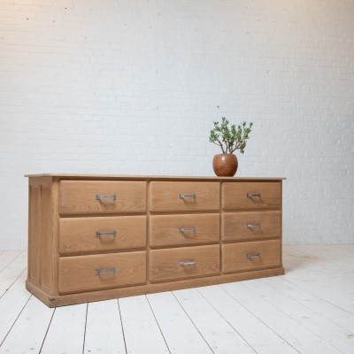 Ancien meuble de métier 9 tiroirs en chêne