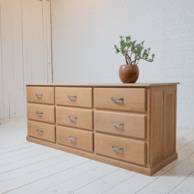 Ancien meuble de métier 9 tiroirs en chêne