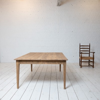 Large table de ferme en chêne, début XXème