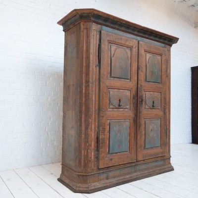 Wooden cabinet polychrome decoration, 19th