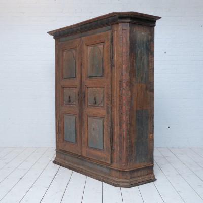Armoire en bois polychrome, XIXème