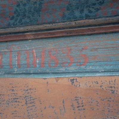 Wooden cabinet polychrome decoration, 19th