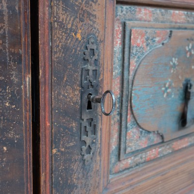 Armoire en bois polychrome, XIXème