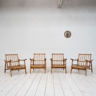 Set of bamboo armchairs, 1960s