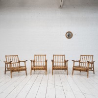 Set of bamboo armchairs, 1960s
