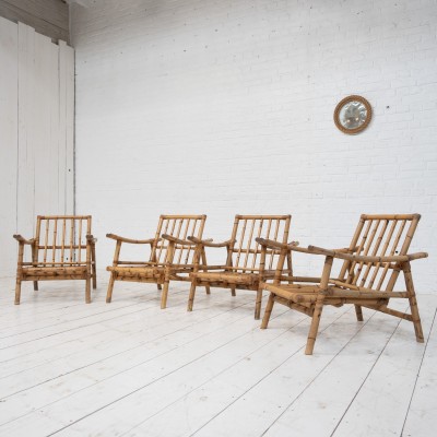 Set of bamboo armchairs, 1960s