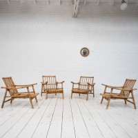 Set of bamboo armchairs, 1960s