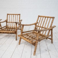 Set of bamboo armchairs, 1960s