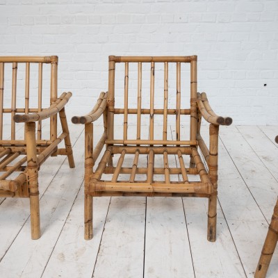 Set of bamboo armchairs, 1960s