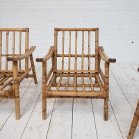 Set of bamboo armchairs, 1960s