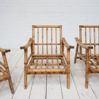 Set of bamboo armchairs, 1960s