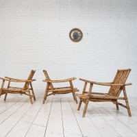 Set of bamboo armchairs, 1960s