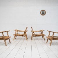Set of bamboo armchairs, 1960s