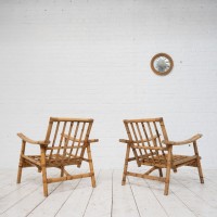Set of bamboo armchairs, 1960s