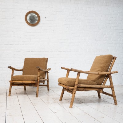 Set of bamboo armchairs, 1960s