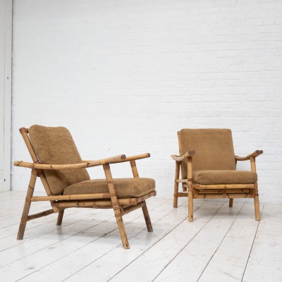 Set of bamboo armchairs, 1960s
