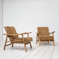 Set of bamboo armchairs, 1960s