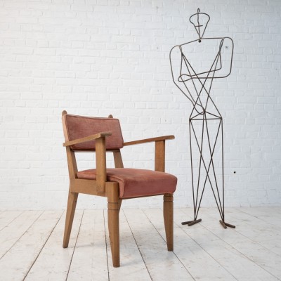 Oak armchair by Charles Dudouyt, France 1940