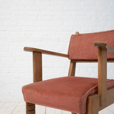 Oak armchair by Charles Dudouyt, France 1940