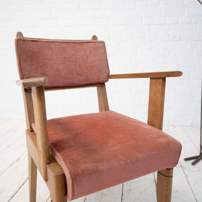 Oak armchair by Charles Dudouyt, France 1940