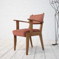 Oak armchair by Charles Dudouyt, France 1940