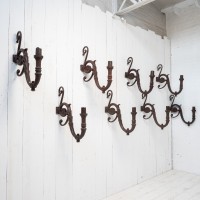 Set of cast iron wall sconces, Paris, 1900