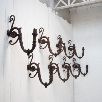 Set of cast iron wall sconces, Paris, 1900