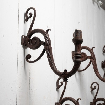 Set of cast iron wall sconces, Paris, 1900