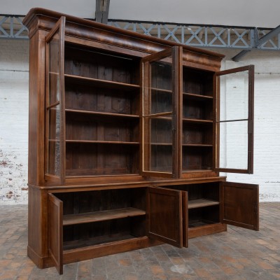 Spectacular walnut bookcase, France 19th century
