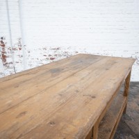 Ancienne grande table de drapier en bois