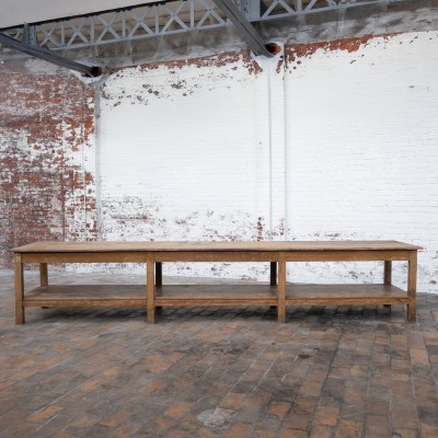 Ancienne grande table de drapier en bois