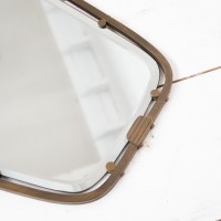 Miroir en laiton, Italie 1950